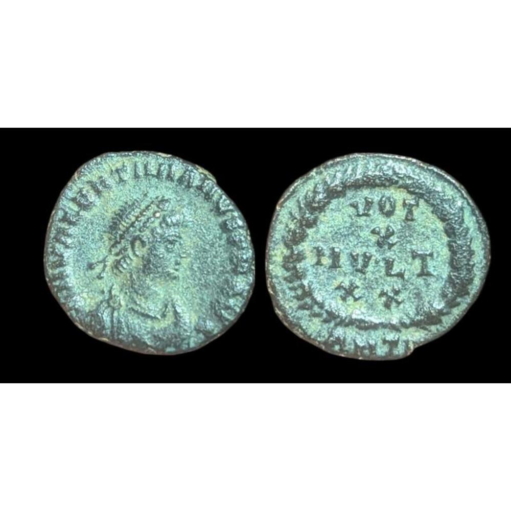 Valentinian I Follis VOT V MVLT X in wreath BSIRM Sirmium 365-375
